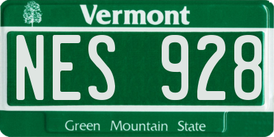 VT license plate NES928