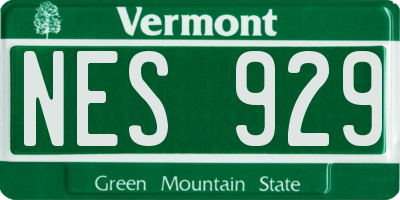 VT license plate NES929