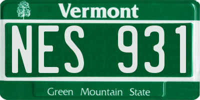 VT license plate NES931