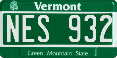 VT license plate NES932