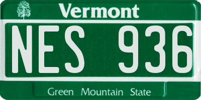 VT license plate NES936