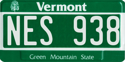 VT license plate NES938