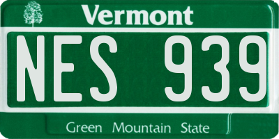 VT license plate NES939