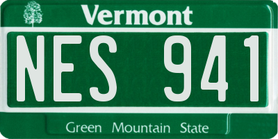 VT license plate NES941