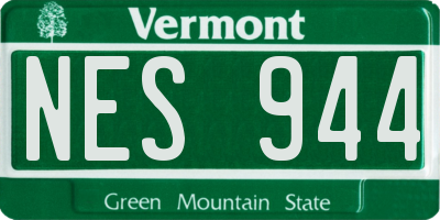 VT license plate NES944