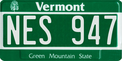 VT license plate NES947