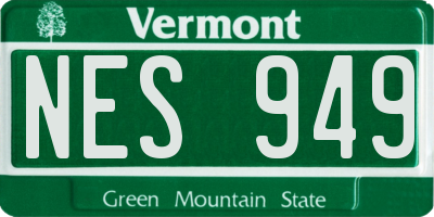 VT license plate NES949