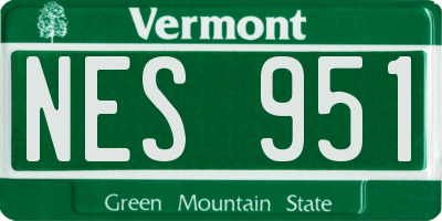 VT license plate NES951