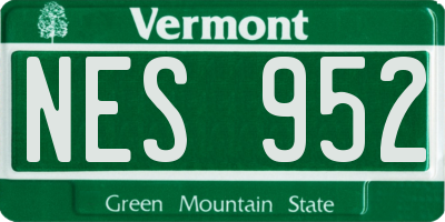 VT license plate NES952