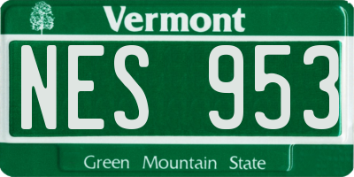 VT license plate NES953