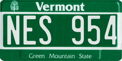 VT license plate NES954