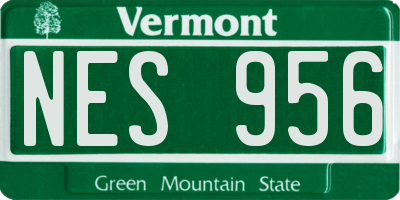 VT license plate NES956