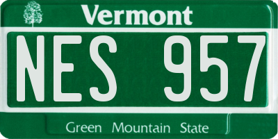 VT license plate NES957