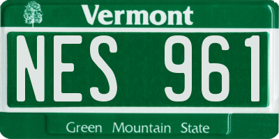 VT license plate NES961
