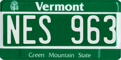 VT license plate NES963
