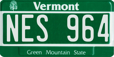 VT license plate NES964