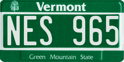VT license plate NES965