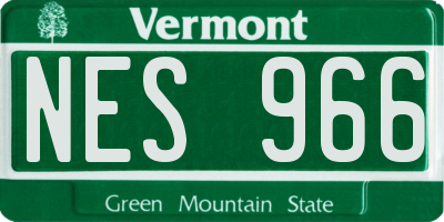 VT license plate NES966