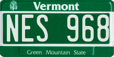 VT license plate NES968
