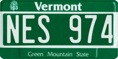 VT license plate NES974
