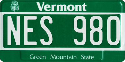 VT license plate NES980