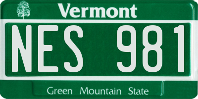 VT license plate NES981