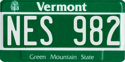 VT license plate NES982