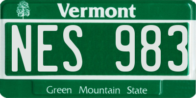 VT license plate NES983