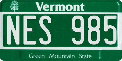 VT license plate NES985