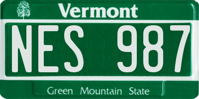 VT license plate NES987