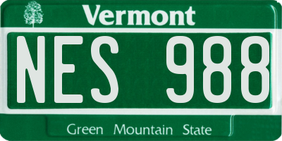 VT license plate NES988