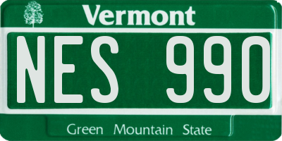 VT license plate NES990