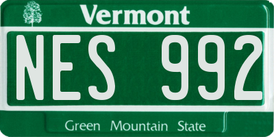 VT license plate NES992