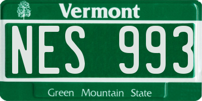 VT license plate NES993