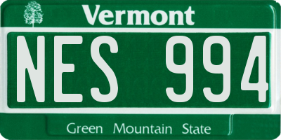 VT license plate NES994
