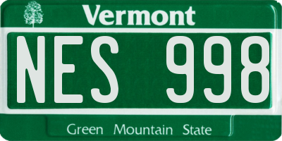 VT license plate NES998