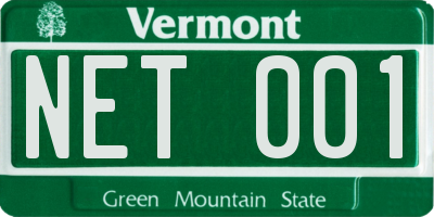 VT license plate NET001