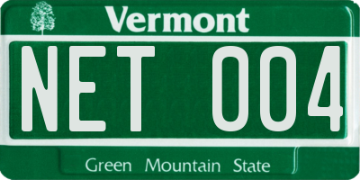 VT license plate NET004