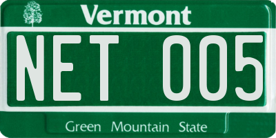 VT license plate NET005