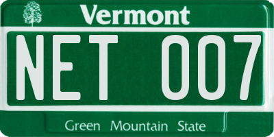 VT license plate NET007