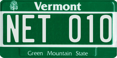 VT license plate NET010