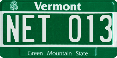 VT license plate NET013