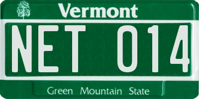 VT license plate NET014