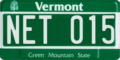 VT license plate NET015