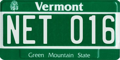VT license plate NET016