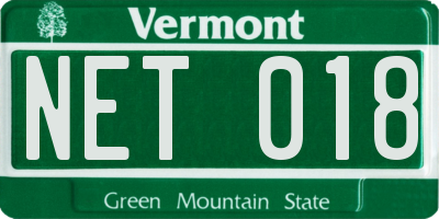 VT license plate NET018