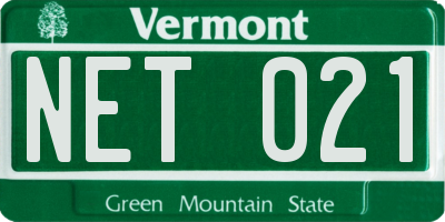 VT license plate NET021
