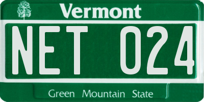 VT license plate NET024