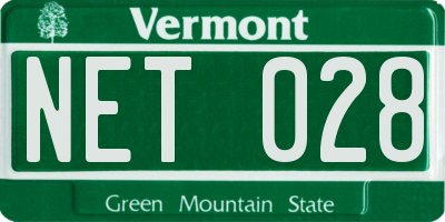 VT license plate NET028