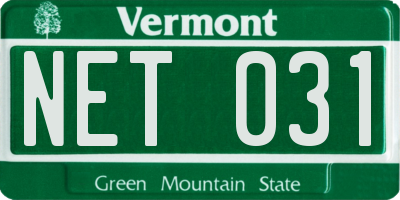 VT license plate NET031